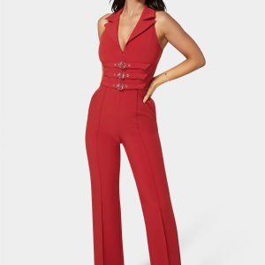 Belted Straight Leg Jumpsuit