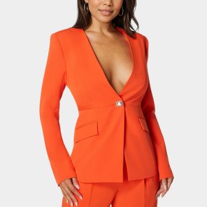 Tailored Mixed Media Blazer