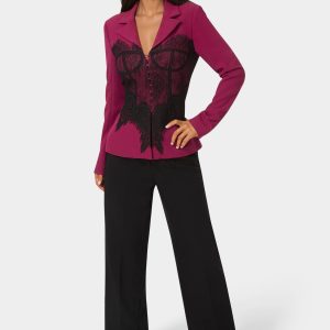Tailored Lace Corset Illusion Blazer