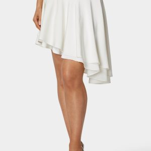 Asymmetric Satin Midi Skirt