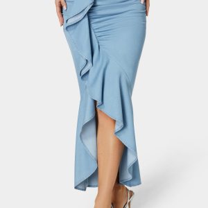 Front Cascade Tencel Midi Skirt