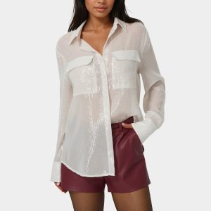 Sequin Long Sleeve Blouse