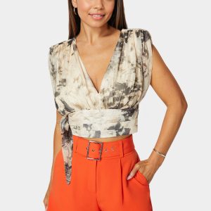 Sleeveless Tie Wrap Blouse