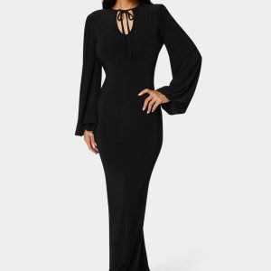 Poet Sleeve Tie Neck Maxi Dress