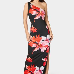 One Shoulder High Slit Maxi Dress