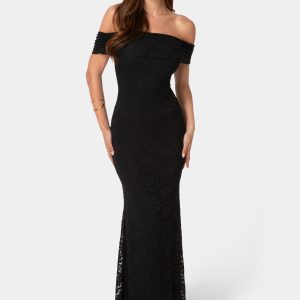 Lace Off Shoulder Maxi Dress