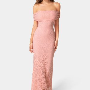 Lace Off Shoulder Maxi Dress