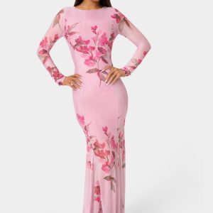 Long Sleeve Powermesh Dress