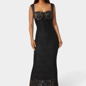 Lace Bustier Midi Dress