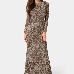 Long Sleeve Mesh Maxi Dress