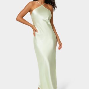 Halter Neck Satin Gown