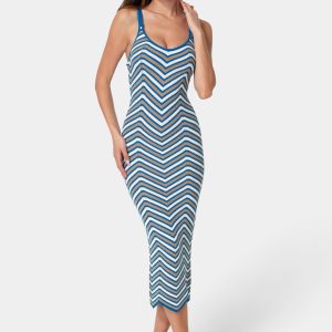 Chevron Crochet Midi Dress