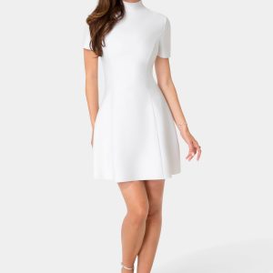 Fit and Flare Short Sleeve Bandage Dress