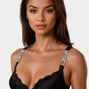 MEGA PUSH UP Lace Bra with Bebe Rhinestone Detail