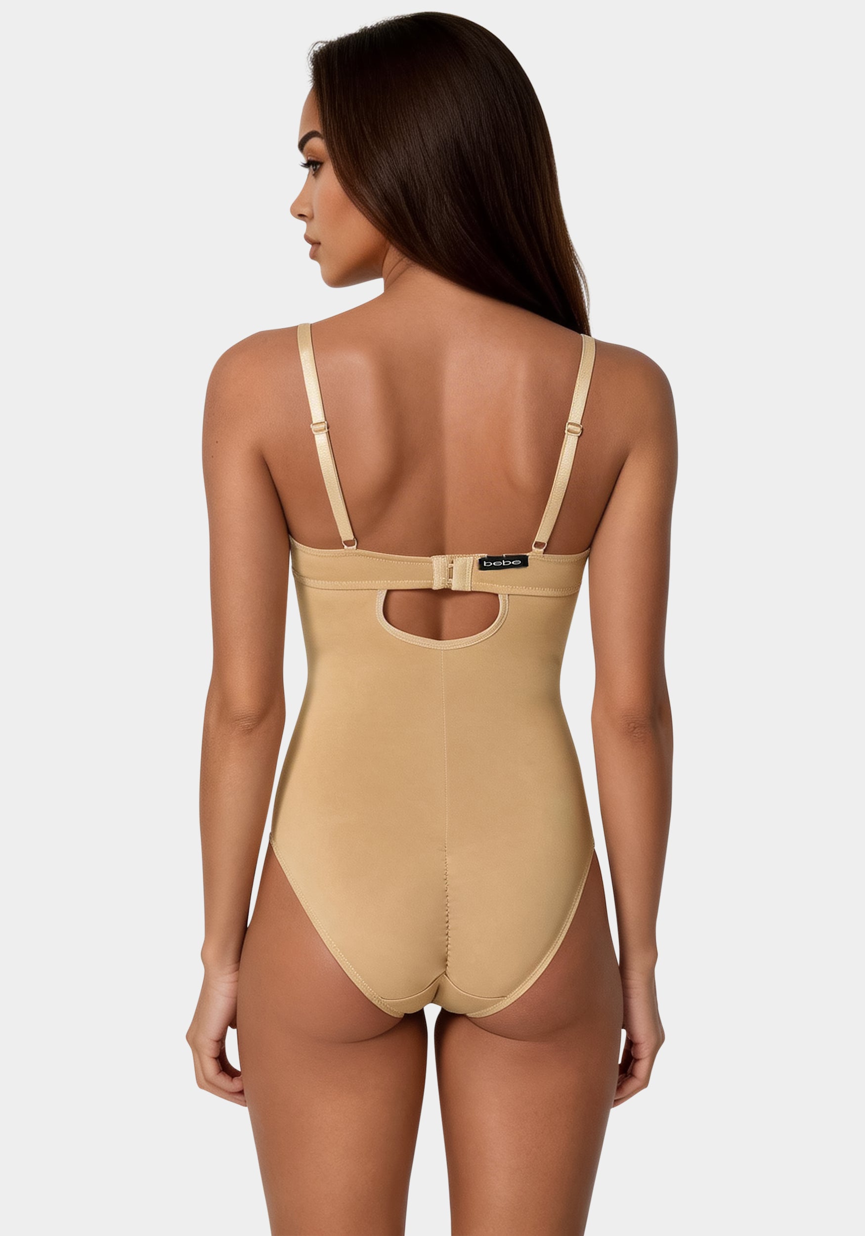 Microfiber and Mesh Detail Shaping Bodysuit - Image 5