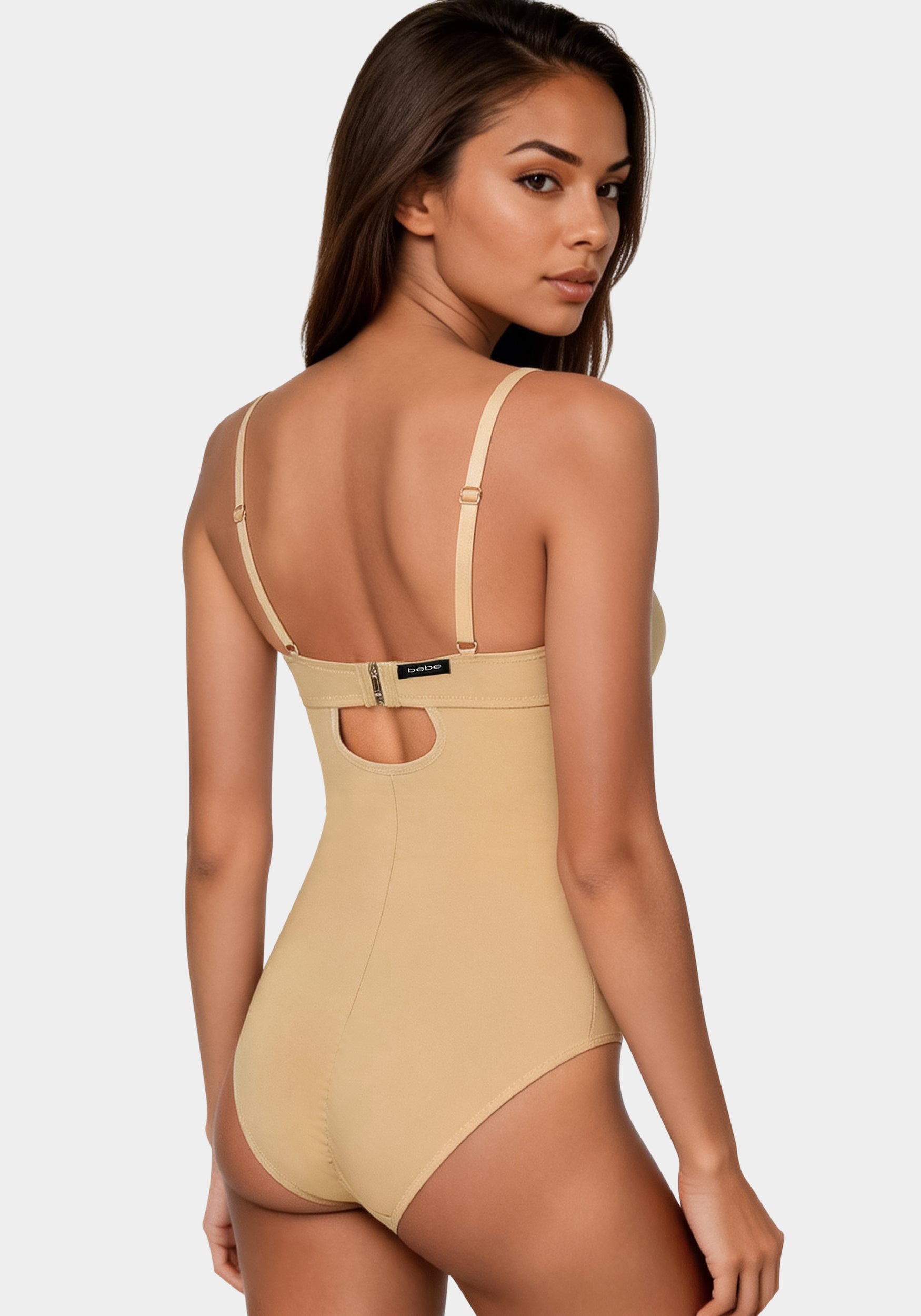Microfiber and Mesh Detail Shaping Bodysuit - Image 4