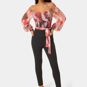 Mesh Off Shoulder Catsuit
