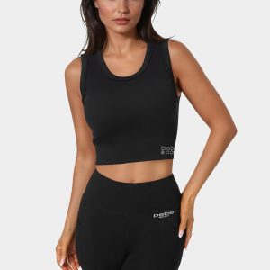 Double Layer Front Seamless Crop Tank