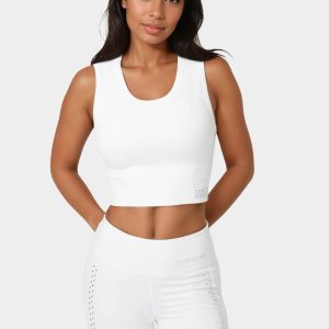 Double Layer Front Seamless Crop Tank