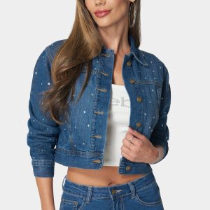Denim Jacket With Rhinestones