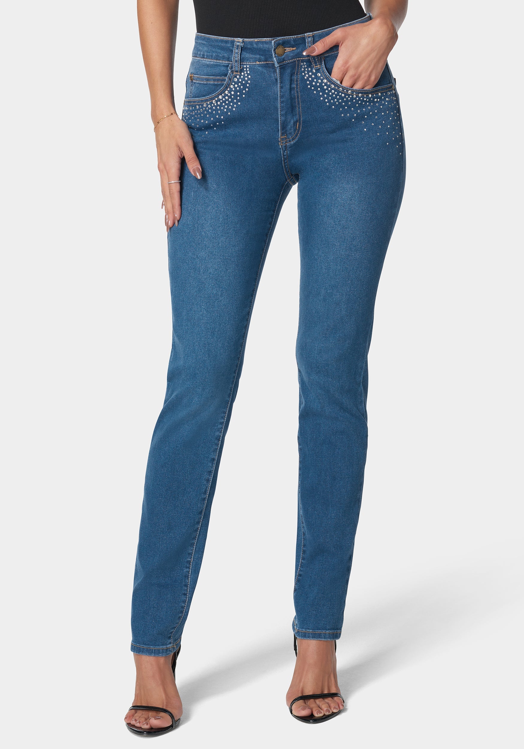The Mom Jean With Embellishement