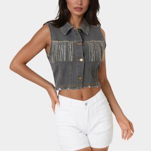 The Cropped Trucker Vest