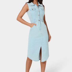 The Sleeveless Midi Shirt Dress