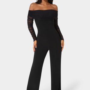 Off Shoulder Ruched Jumpsuit