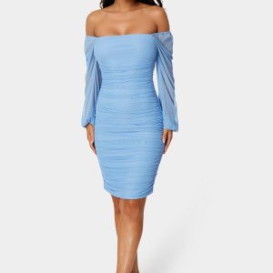 Blouson Sleeve Ruched Mini Dress