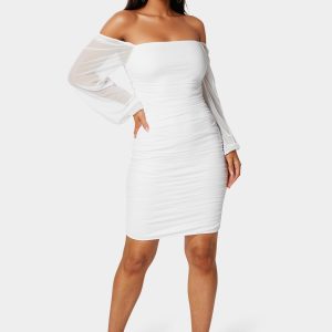 Blouson Sleeve Ruched Mini Dress