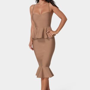 Peplum Bandage Midi Dress