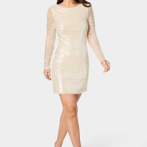 Cowl Back Sequin Mini Dress
