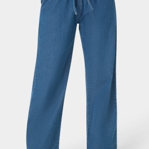 Open Leg Chambray Pant