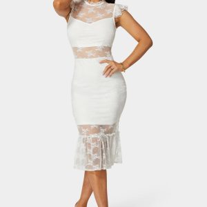 Illusion Lace Midi Dress